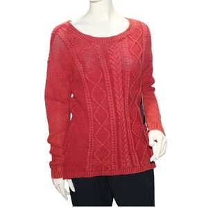 Tribal Jeans Red Knit Sweater NWT Petite Small P/S Vintage Look Tunic‎